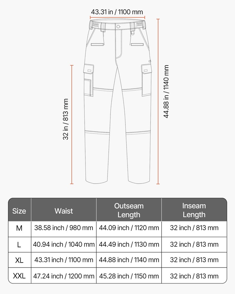 FR Pants for Men 9 oz 100% Cotton Flame-Resistant Cargo Pants Multi-Pocket