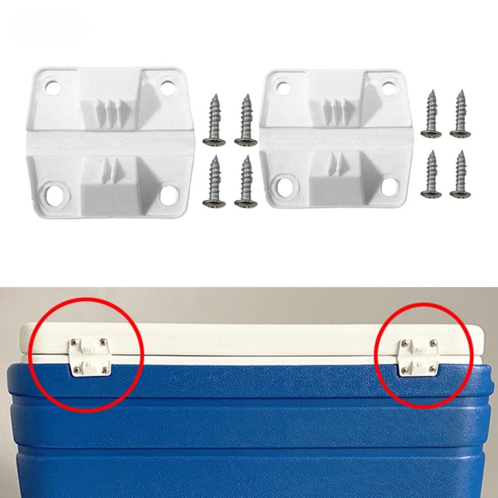 4PC Complete Cooler Lid Hinge Repair Kit Replacement Durable White For Coleman