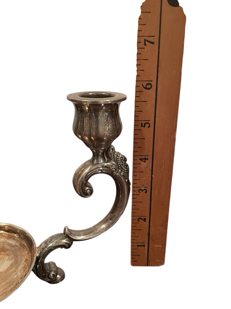 Baroque by Wallace Silver Plate Candelabra 3 Arm Design 312
