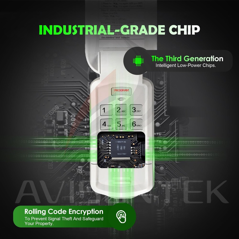 OKP-BX Wireless Overhead Door Keypad - with Legacy Python Odyssey Destiny Pha...