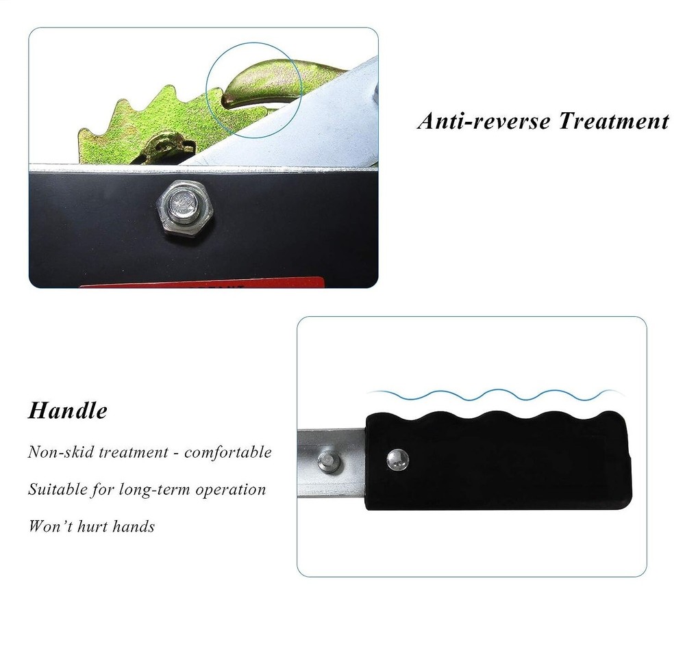 4 Ton Dual Gear Power Puller Heavy Duty 2 Hook Cable Puller Hand Winch Turfer