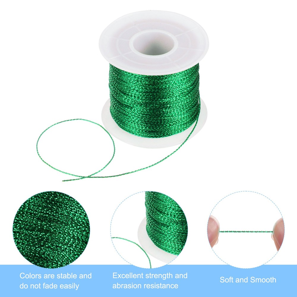 Metallic Cord 1mm 109 Yards Tinsel Rope Thread String, Teal