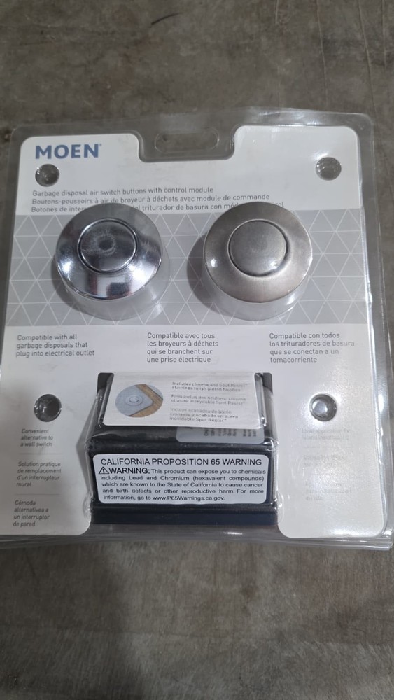Moen ARC4200CHSRS Garbage Disposal Air Switch Controller, Chrome /Brushed Nickel