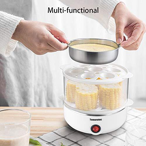 2-tier Egg Cooker,14 Eggs Capacity, Electric Rapid Egg Maker, Auto Off on