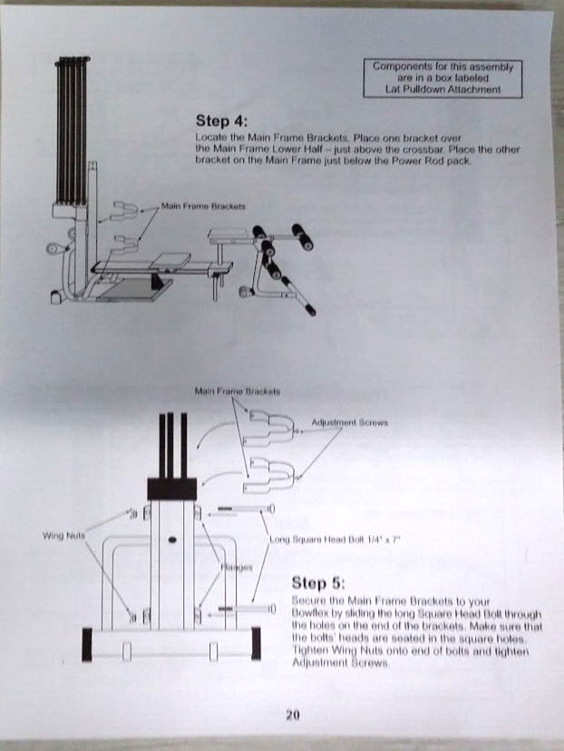 Bowflex Power Pro Assembly Manual Instructions