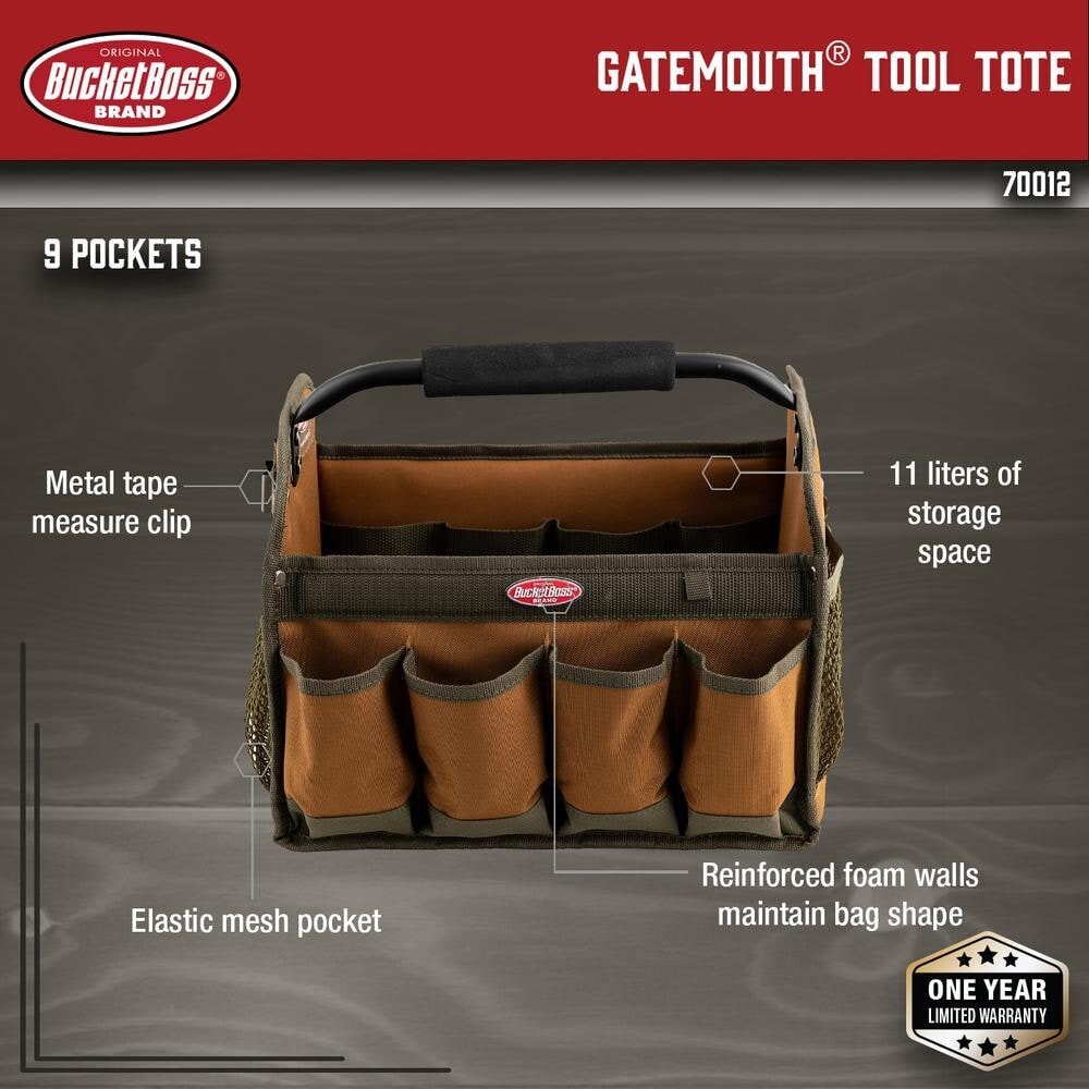 12 In. Open Top Tool Tote Bag