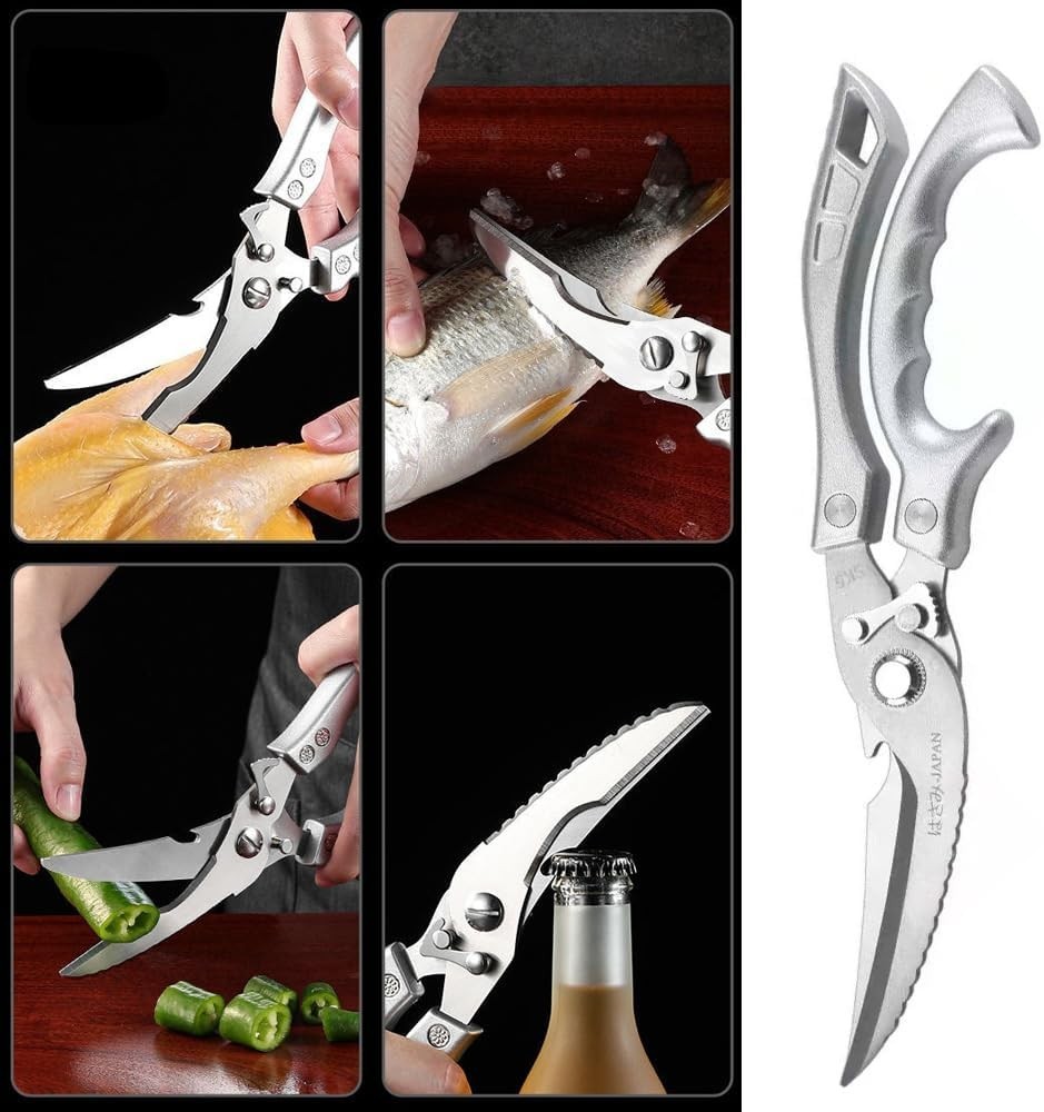 Poultry Shears Heavy Duty, Multi-functional Kitchen Shears, with Anti-Slip Handl