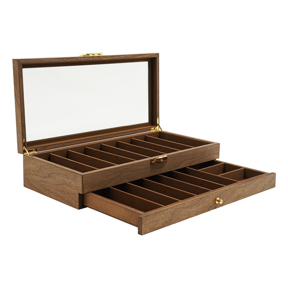 Knife Display Case, Knife Storage Box, 2-Tier Knife Display Case Organizer