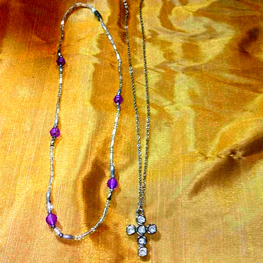 Two beautiful necklaces, a cross/beaded necklace