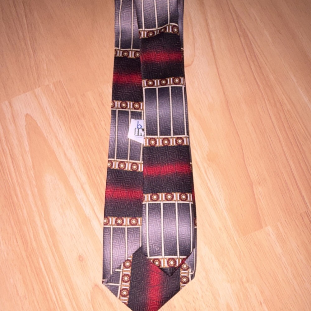 Basic Image Polyester Tie Red Gray Black Beige Geometric Pattern Men's Classic