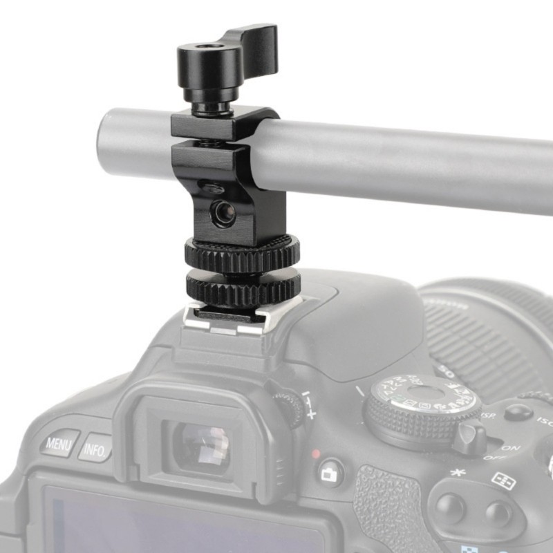 Universal 15mm Single Rod Clamp Pipe Hole Mount Solution with 1/4-20 Adapter