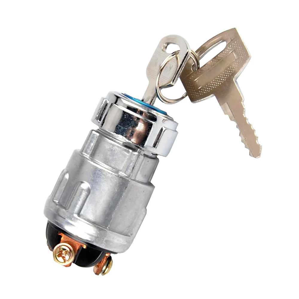 Car Ignition Switch with 2 Keys, Waterproof Starter Replacement Parts, on off St