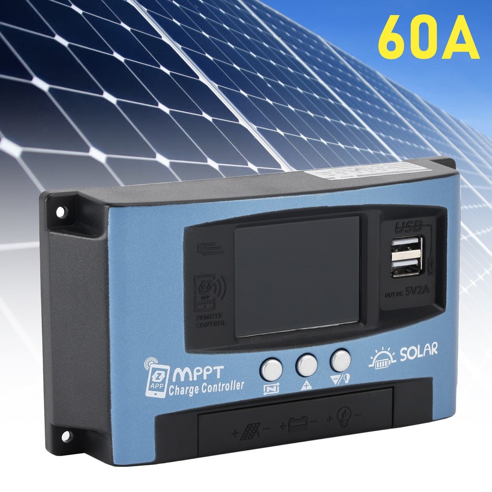 60A MPPT Solar Controller Bluetooth Temperature Monitoring Charging 12V~60V