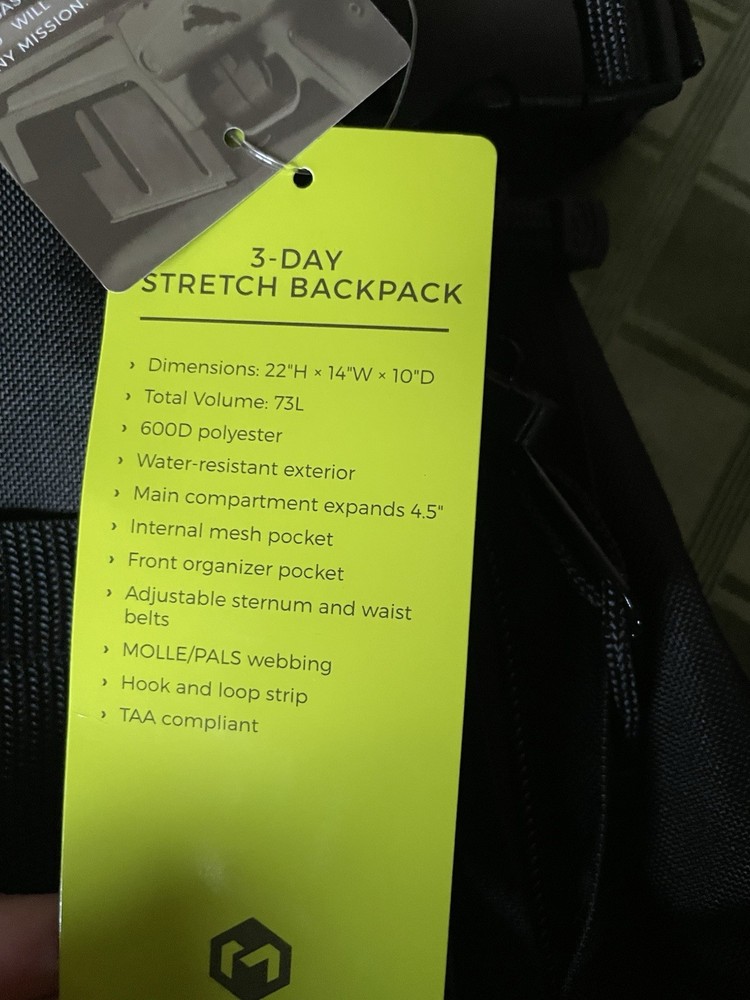 Mercury 💣 Tactical 3 Day Stretch Multi Compartment Backpack 🥾