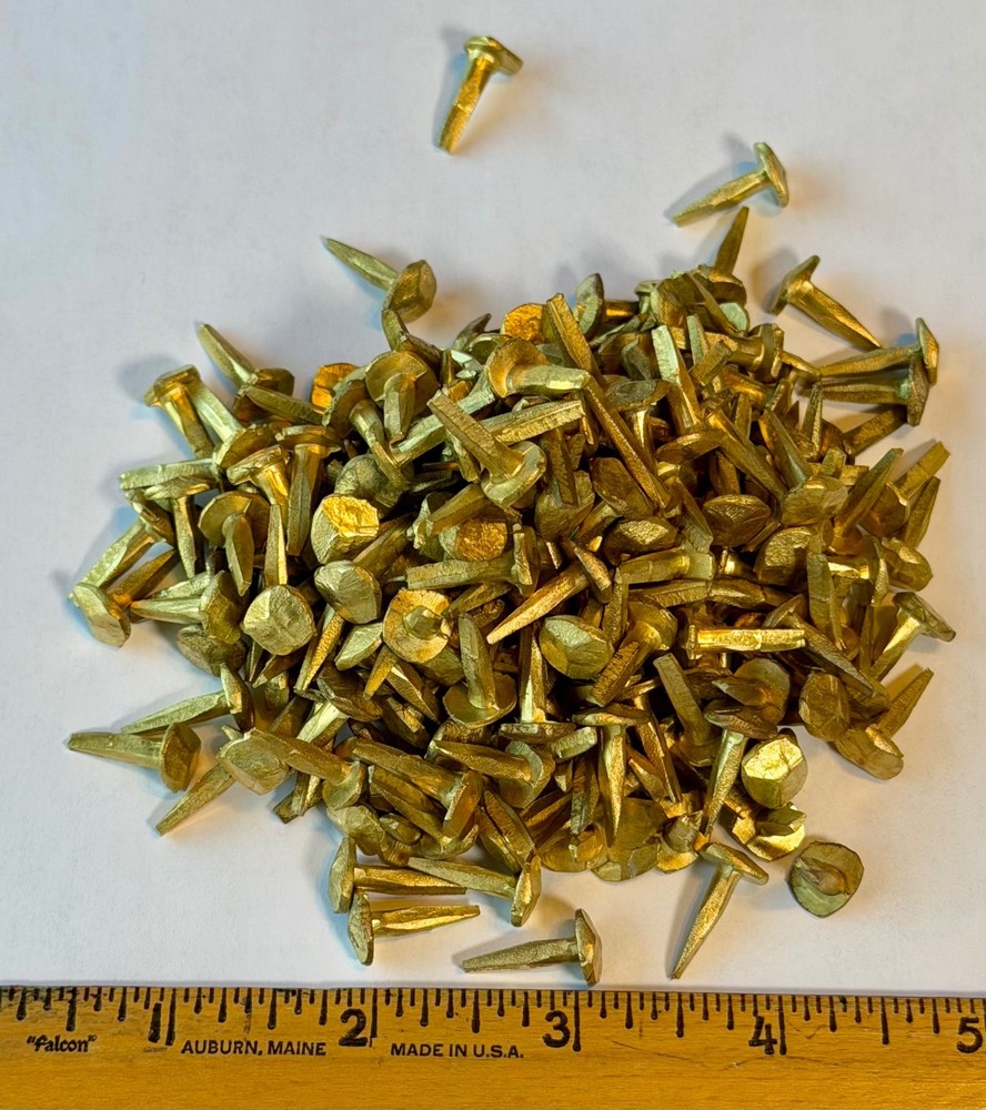 Tremont 5/8" Brass Rose Head Square Cut Nails - 14oz