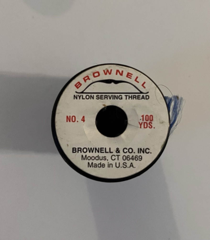 Brownell No. 4 Nylon Serving Thread 100yd Spool Blue