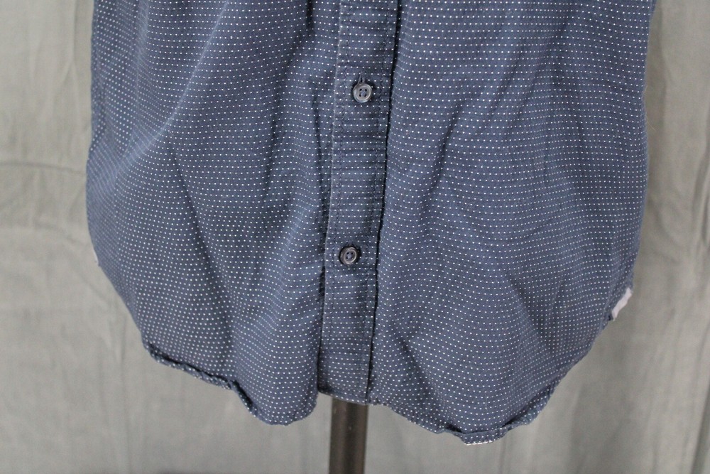 Button Down Shirt - Vans Blue and White Dot Pattern - Men's Medium