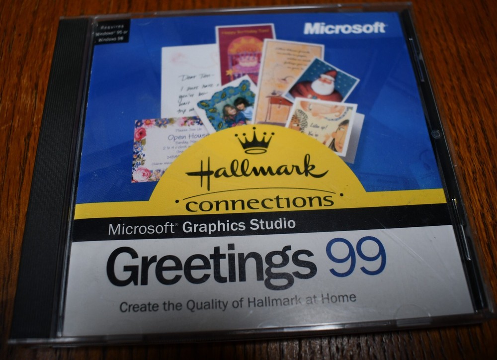 ⭐️⭐️⭐️⭐️⭐️ Microsoft Graphics Studio Greetings 99 Hallmark PC CD-ROM