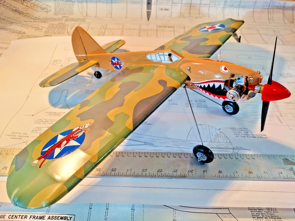 Control Line Model Cox .051 BABY RINGMASTER{P40 WARHAWK} ALMOST READY TO FLY