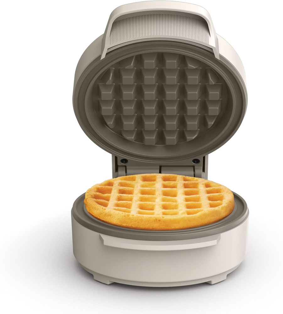 Evergood Mini Waffle Maker with Nonstick Plates & Customizable Designs