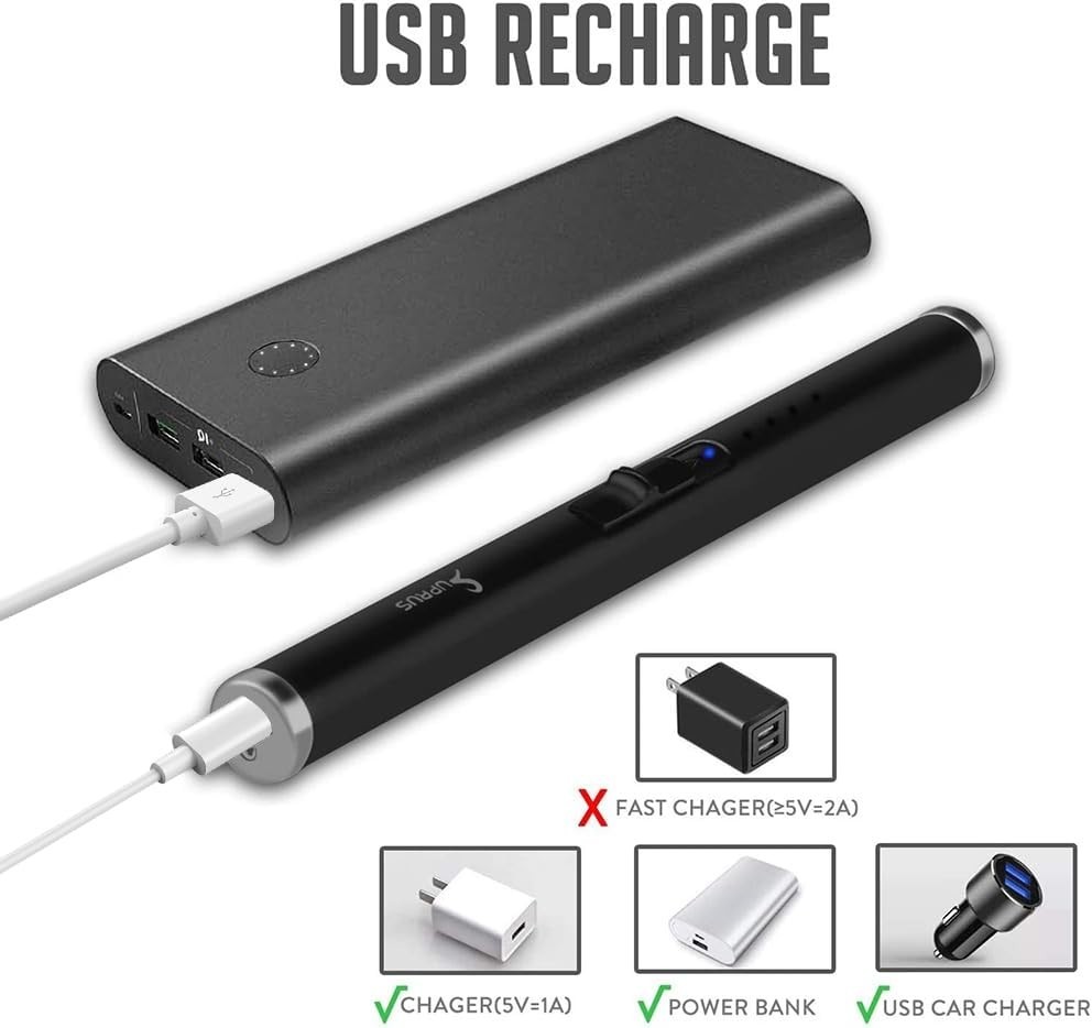 Elegant Electric Candle Lighter with LED Indicator - Safe, Windproof & Compact