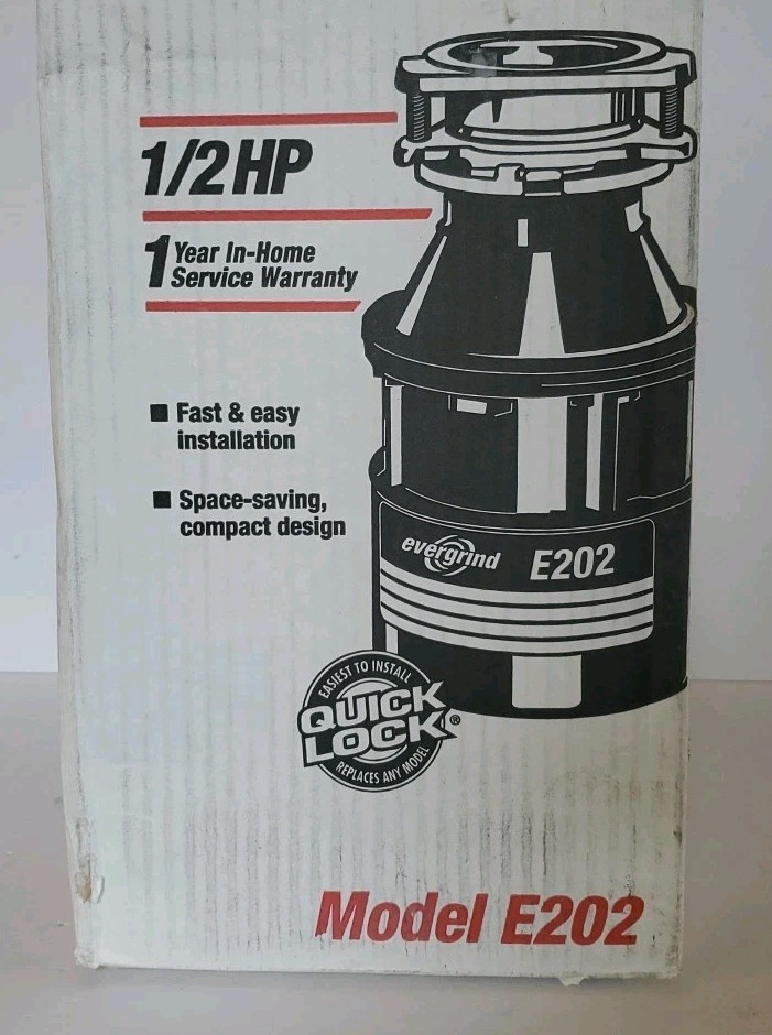 Evergrind E202 (Insinkerator 75951) 1/2 HP Garbage Disposal New in Box