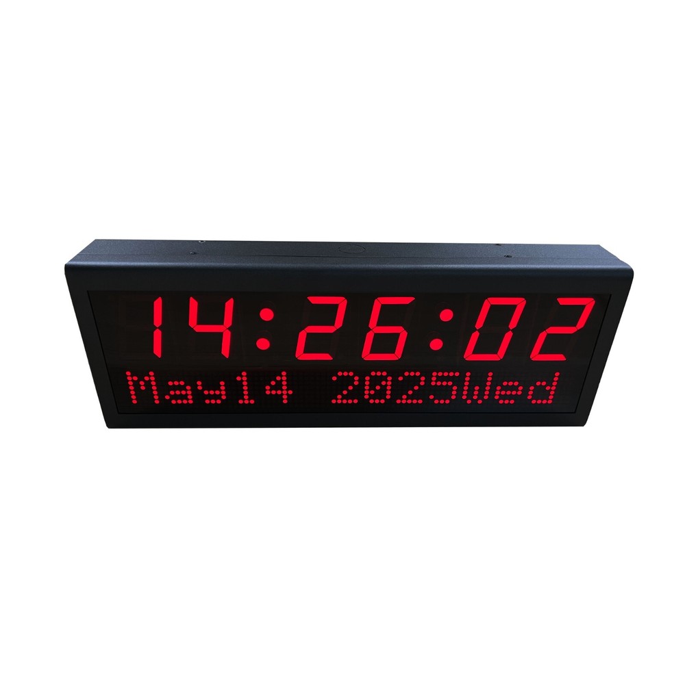 2.3" 6 Digit NTP PoE Clock with Date , Network Synchronized, Automatic DST Reset