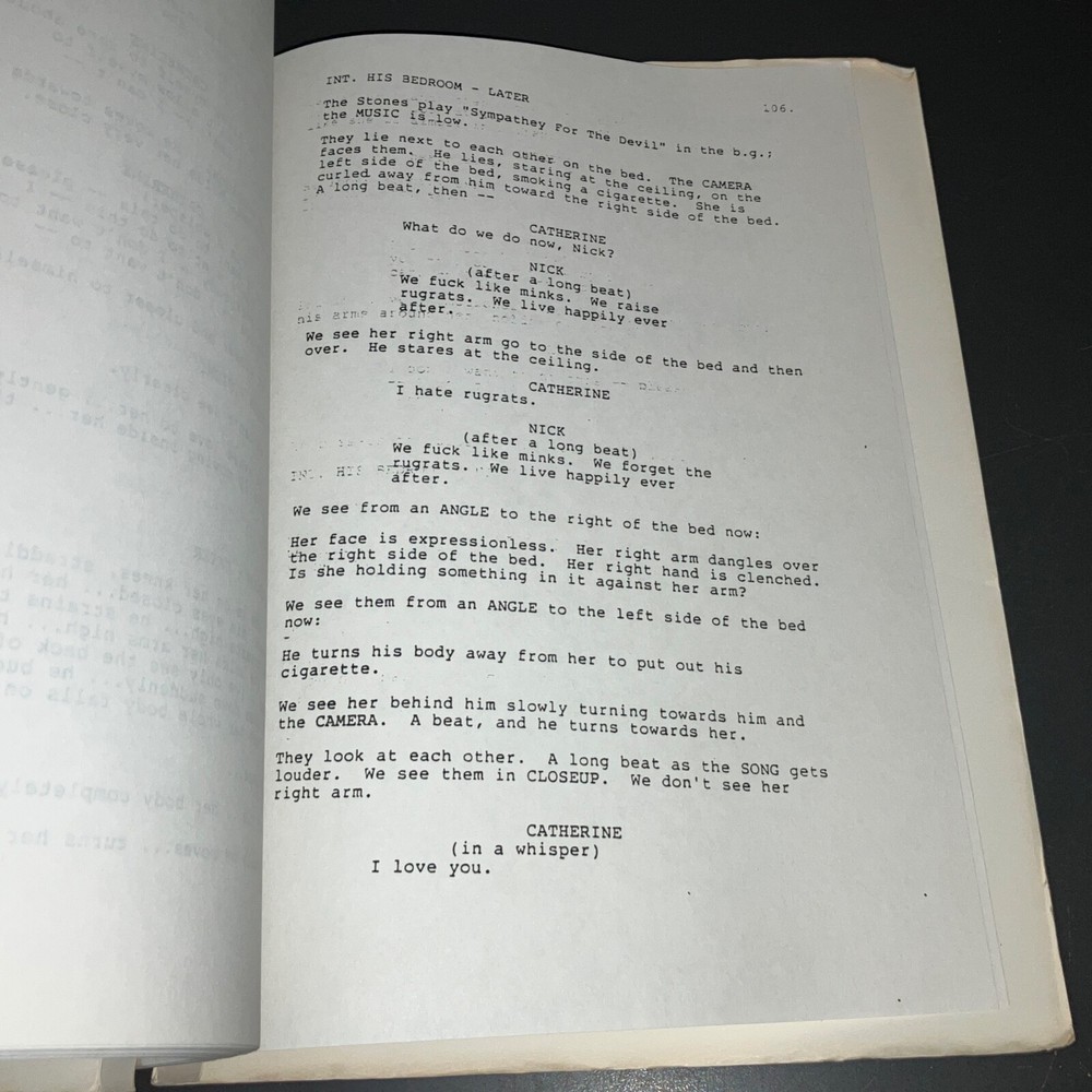 BASIC INSTINCT Undated Joe Eszterhas APA Agency Distribution Draft - A CLASSIC!