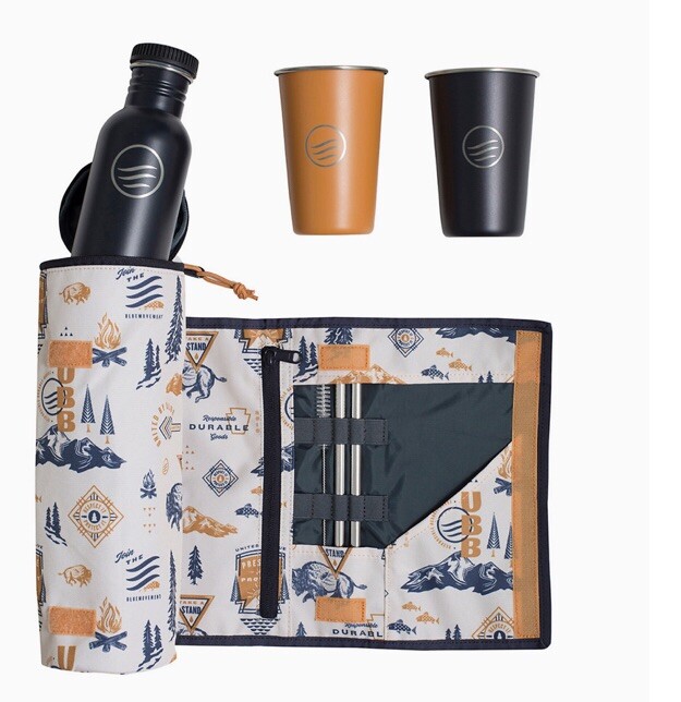 New United By Blue Reusable Drink Kit Set Tawny