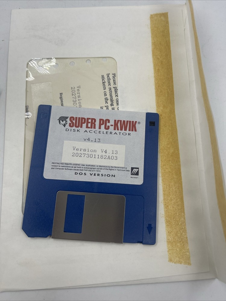 Super PC-KWIK Disc Accelerator Guide Book Version 4 IBM Dos 1988-1991 W/ Floppy