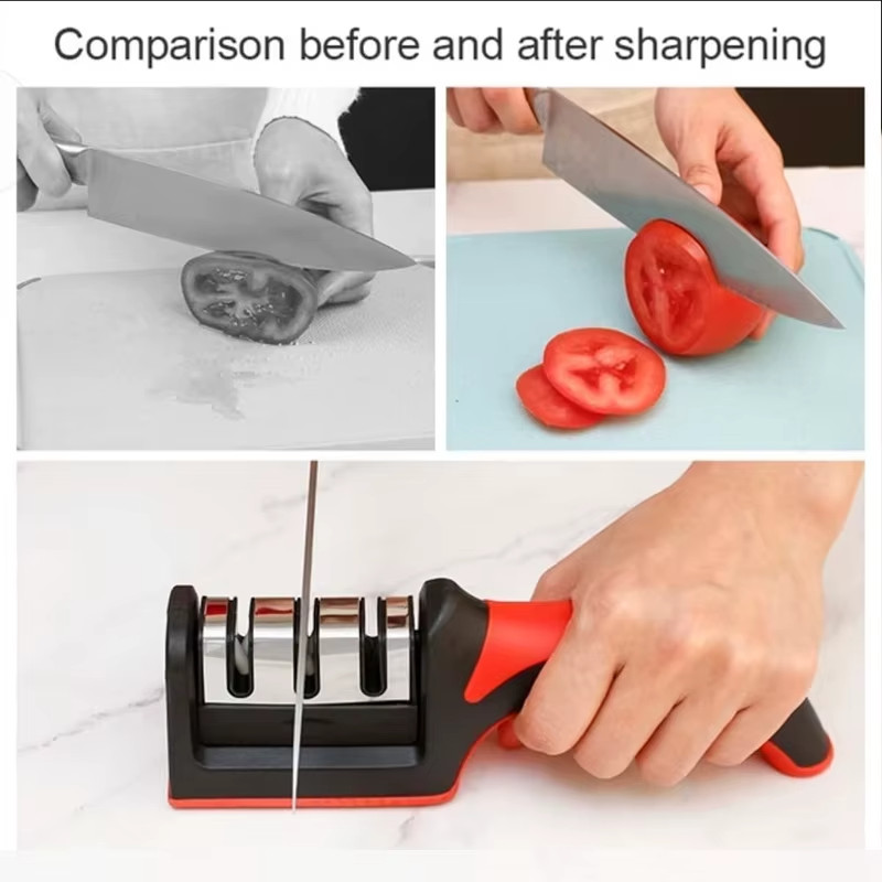 Multi-Functional 3-Stage Knife Sharpener for Kitchen & Scissors
