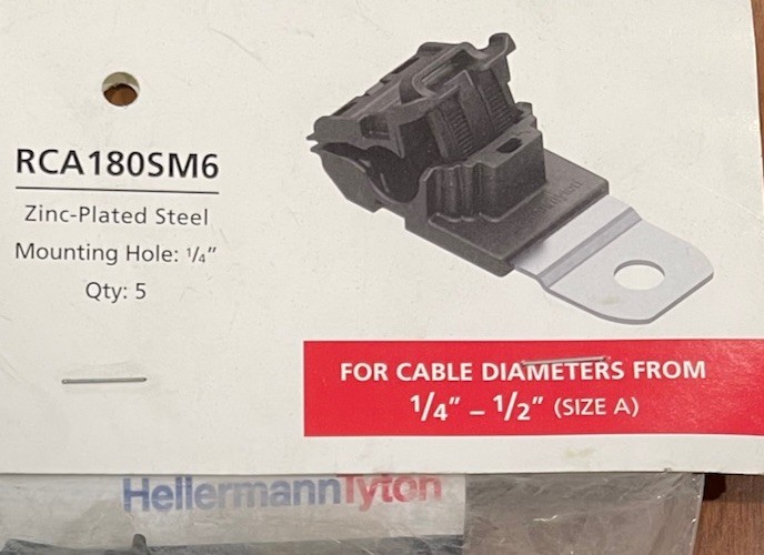 RCA180SM6 Ratcheting P-Clamp HellermannTyton 1/4” - 1/2” (qty 5)