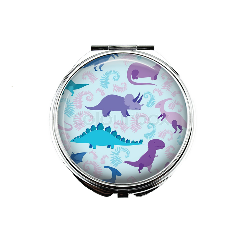 1 Dinosaur Portable Makeup Compact Double Magnifying Mirror!