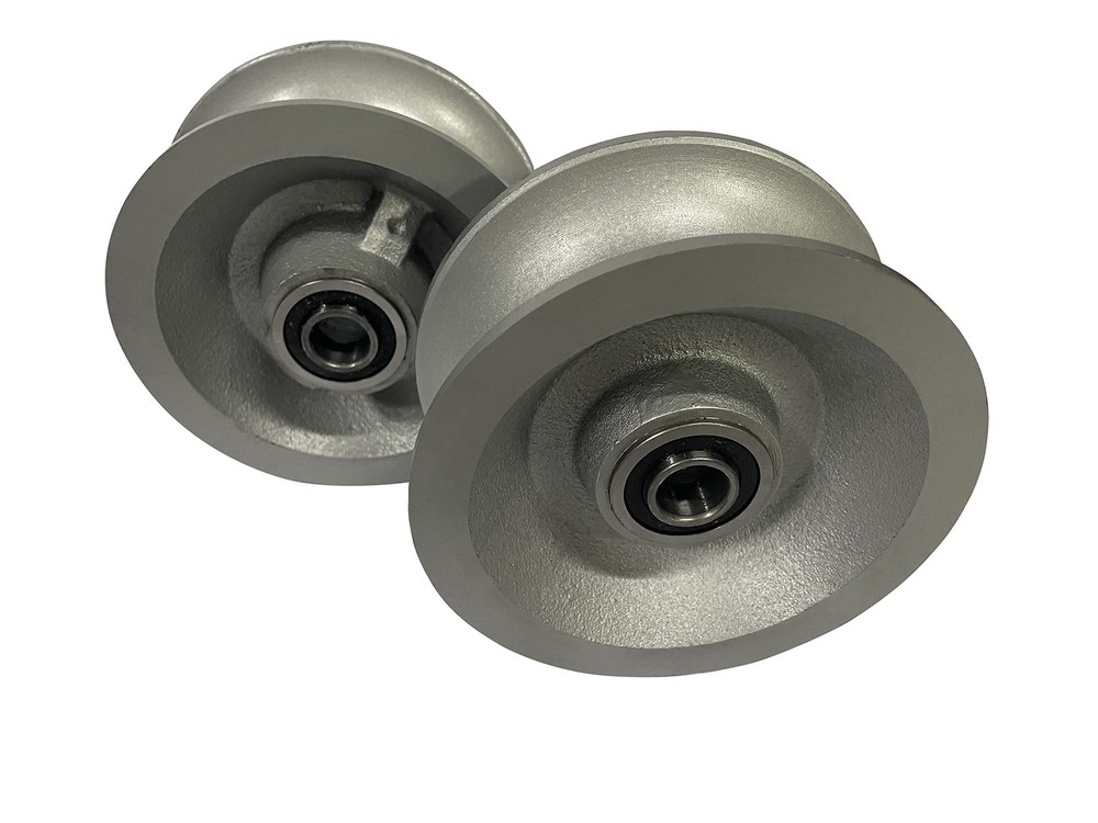 Replacement Chain Link Gate U-Groove Pipe Wheels Black Metal