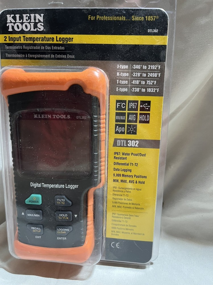 Klein Tools DTL302 - Dual Input Temperature Logger