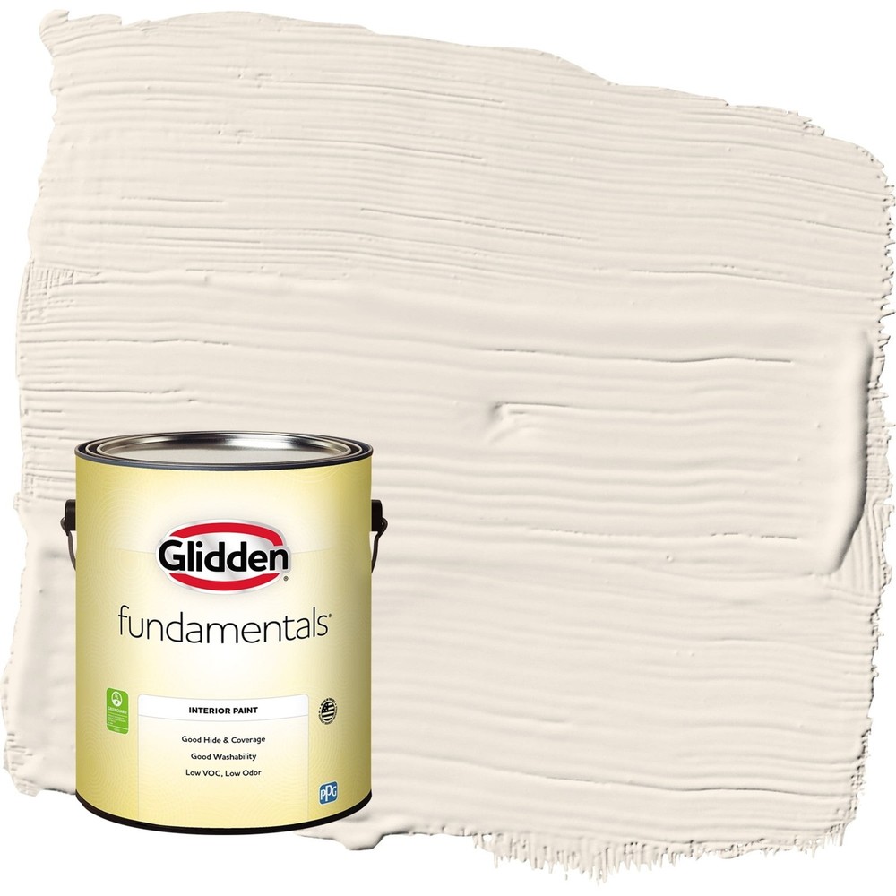 Glidden Fundamentals Pearls and Lace / White Eggshell Interior Paint, 1 Gallon