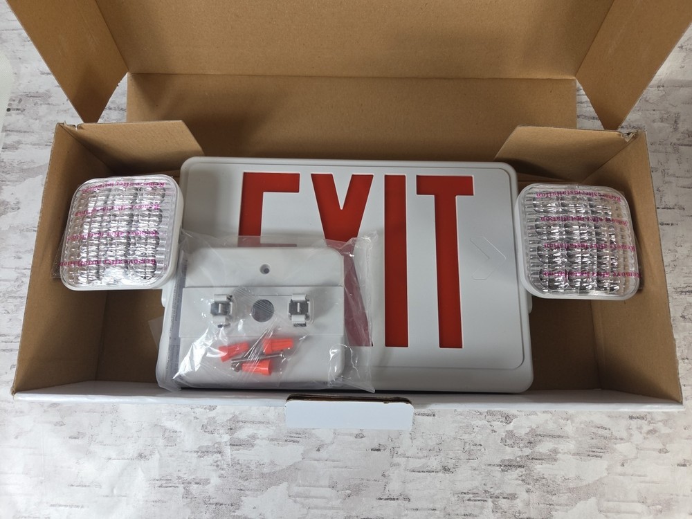 Brand New Never Installed Combo LED EXIT Emergency Lighting Fixture