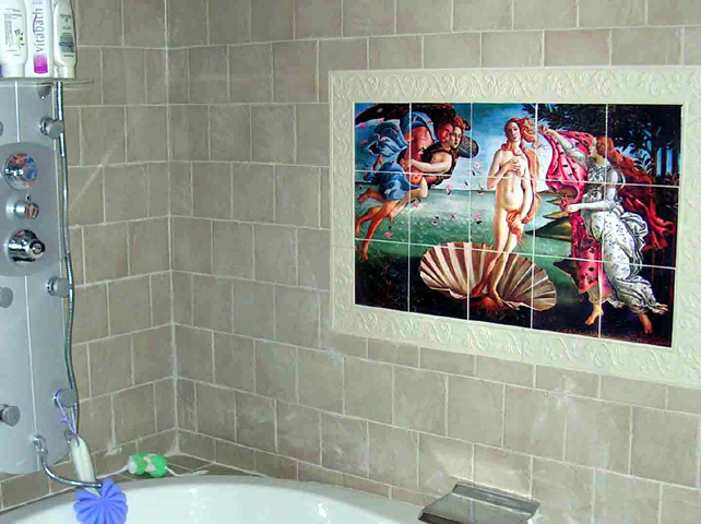 Art Botticelli Mural Ceramic Backsplash Tile #162
