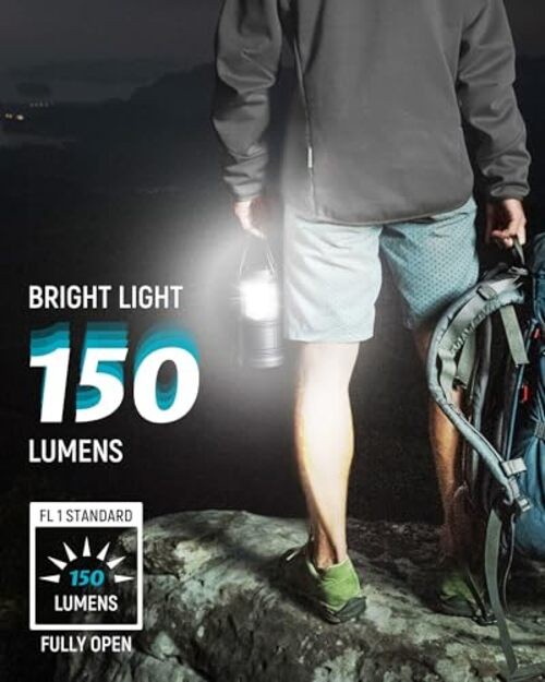 4 Pack LED Camping Lanterns, Battery Powered Camping Lights LED Black