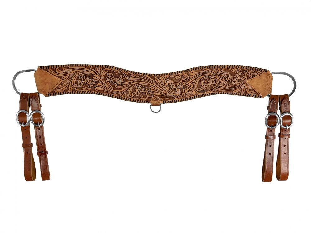 Showman Floral Tooled Leather Tripping Collar