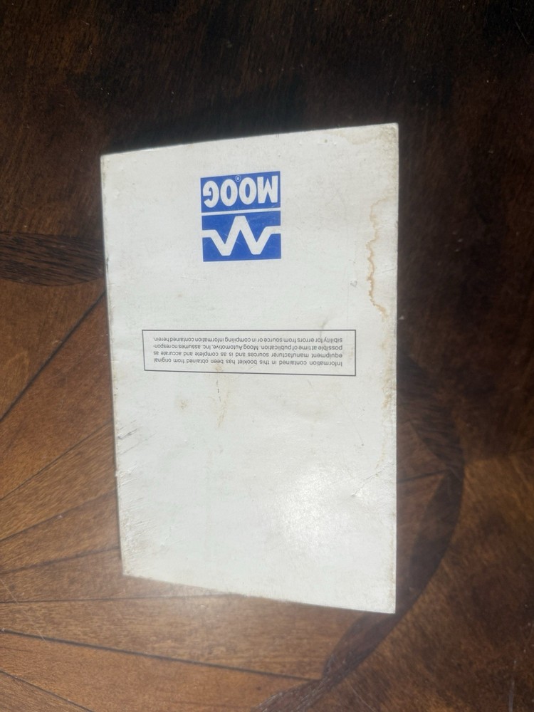 MOOG Chassis Height Specifications Pocket Manual 1990