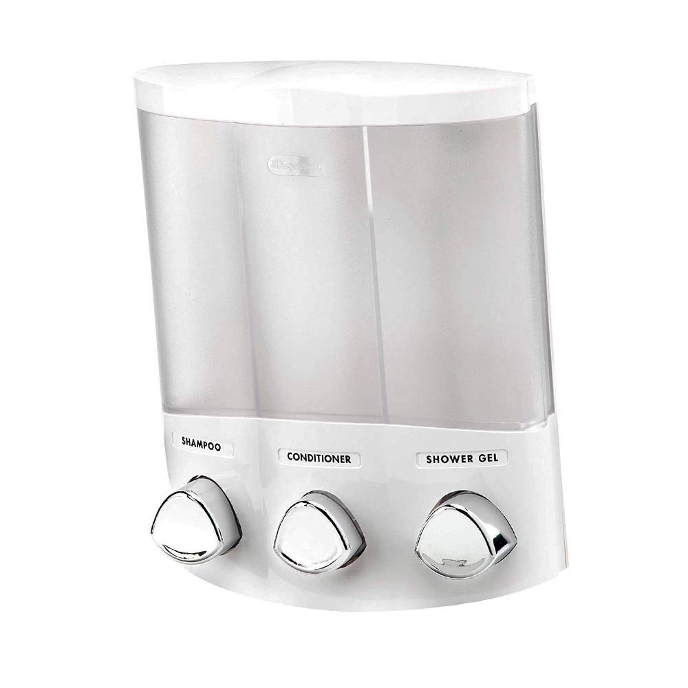 White Chamber Soap Dispenser, Wall Mount, For Kitchen Or Bathroom, White