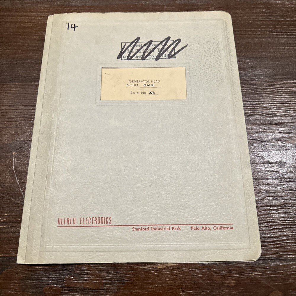 Alfred Electronics Model GA103 Generator Head
