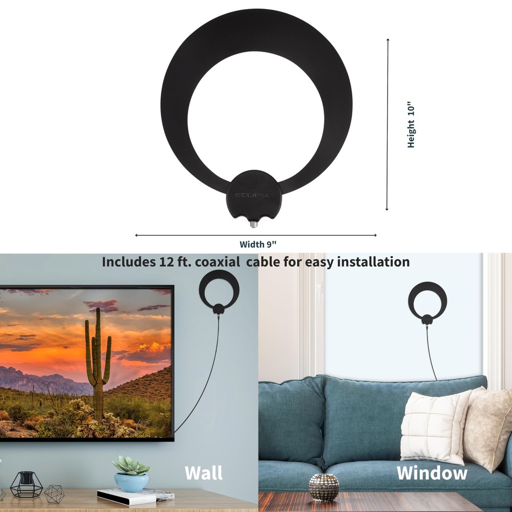 Antennas Direct ClearStream Eclipse Amplified UHF Compact, Black / White