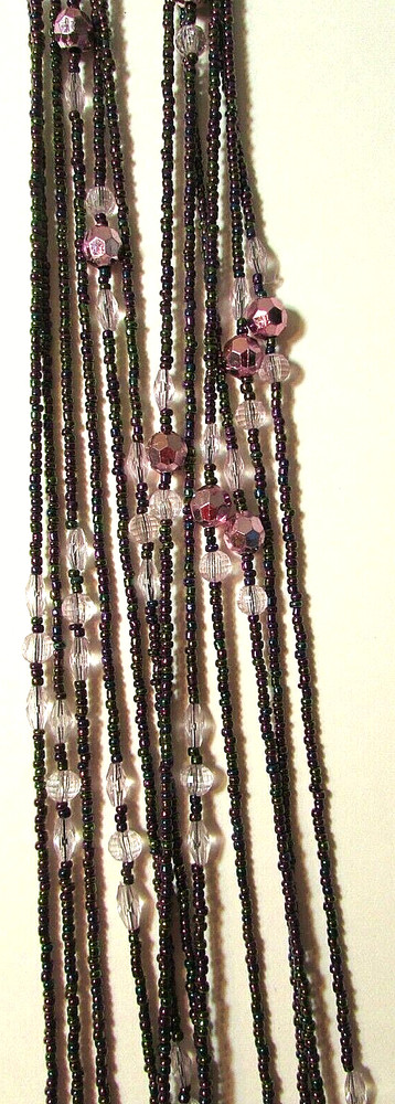 5' Multi Lavender Iridized Seed Bead 6 Strand