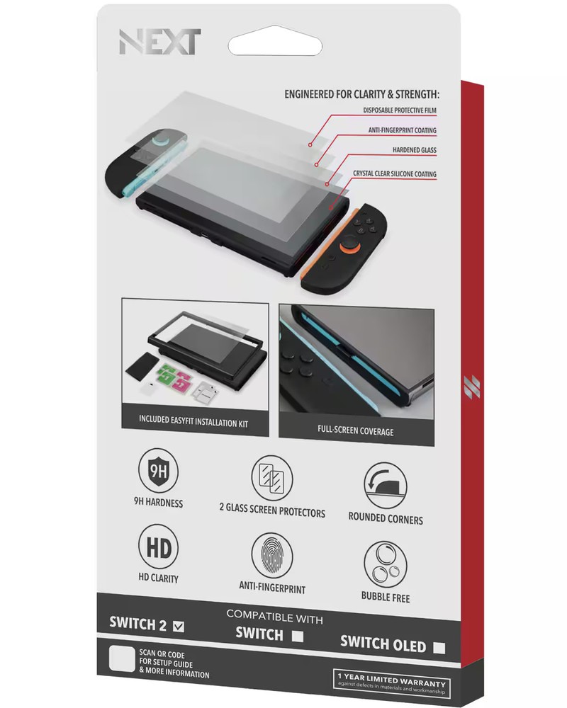 NEXT - Elite Glass Screen Protector 2-Pack for Nintendo Switch 2 - Clear