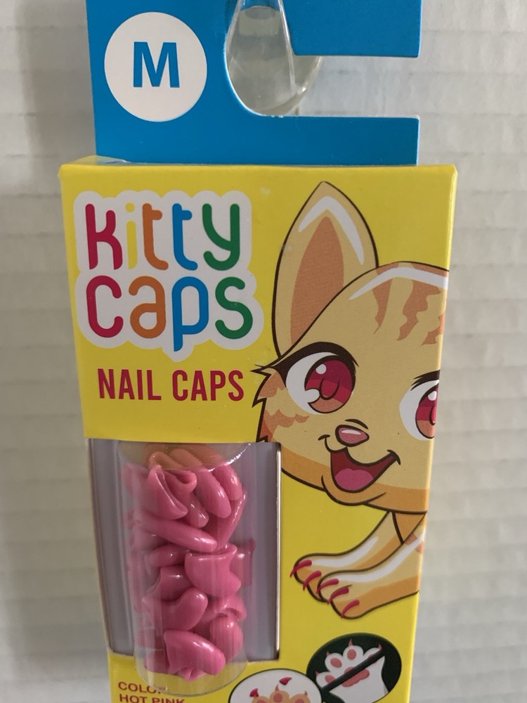 Kitty Kat Pink Nail Caps ( Size Small )