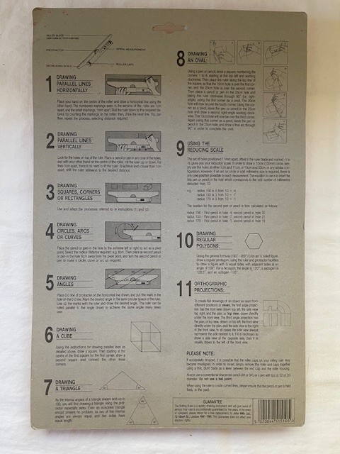 John Mills Parallel Glider Rolling Ruler Pair Drafting Tool 30 cm & 22 cm Vtg