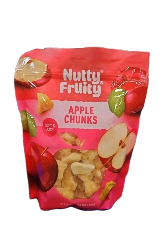 2 Packs Nutty Fruity Apple Chunks NET WT 40 OZ Juicy & Soft