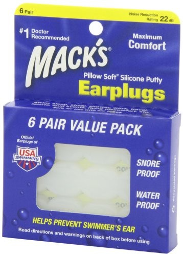 2 Pack Macks Pillow Soft Silicone Earplugs Value Pack 6 Count Each